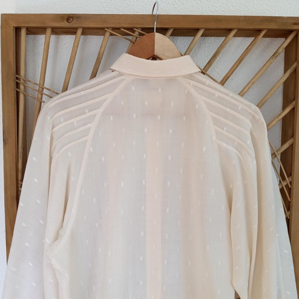 Vintage Geiger Of Austria Wool Blend Sheer Blouse - Picture 5 of 8